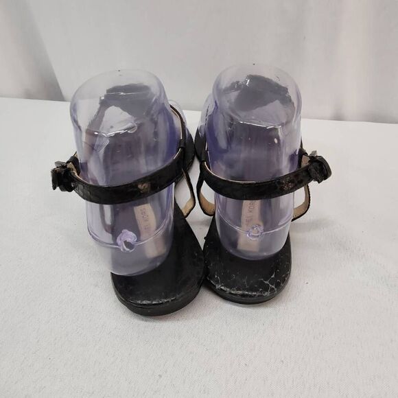 Michael Kors Collection Size 6.5 EU 37 Hanne Snakeskin Sandal Black - Picture 4 of 8